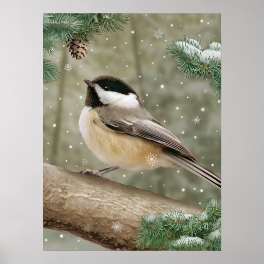 Alan Giana "Winter Chickadee" Poster (Vorne)