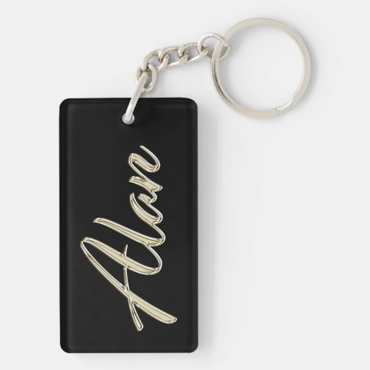 Alan Name whitegold Schlüsselanhänger Anhänger (Rückseite)