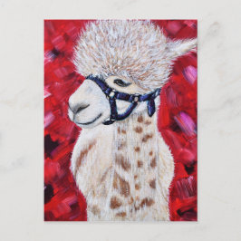 Alan the Alpaca Painting Postkarte