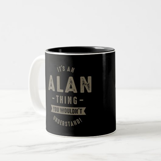 Alan Thing Zweifarbige Tasse (Vorderseite Links)