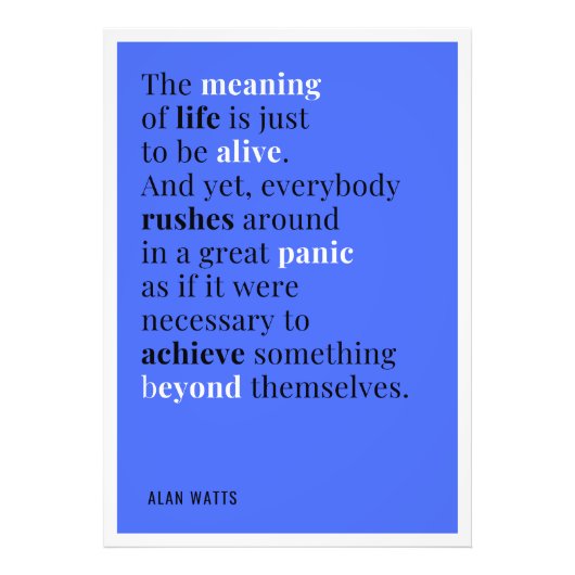 Alan Watts - Die Bedeutung des Lebens Fotodruck (Vorne)