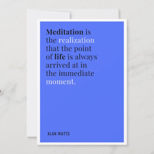 Alan Watts Meditation Zitat Einladung (Vorderseite)