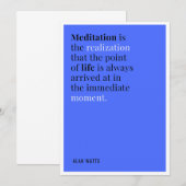 Alan Watts Meditation Zitat Einladung (Vorne/Hinten)