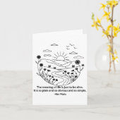 Alan Watts Zitat Gegenwart Moment Mindfulness Zen  Karte (Gelbe Blume)