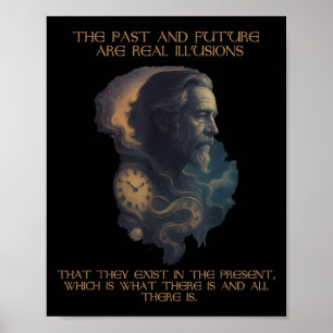 Alan Watts Zitat Zeit Illusion Uhr Kosmischer Geis Poster