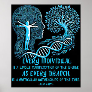 Alan Watts zitieren jeden einzelnen Baum des Leben Poster