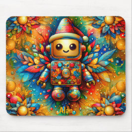 ALAN ~ Zany ROBOT Weihnachten Mousepad