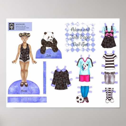 Alana and Jade Paper Doll Set - Play oder Display Poster (Vorne)