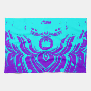 ALANA ~ FLUORO SHADES ~ 3D ~ Lila Aqua ~ Geschirrtuch