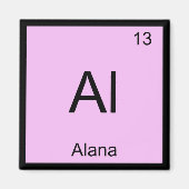 Alana Name Chemistry Element Periodic Table Magnet (Vorne)