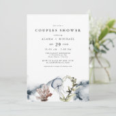 ALANA Tropical Ocean Coral Beach Paare Dusche Einladung (Stehend Vorderseite)