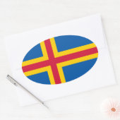 Aland Flag Ovaler Aufkleber (Umschlag)