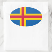 Aland Flag Ovaler Aufkleber (Tasche)