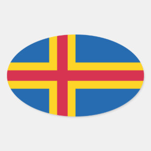 Aland Flagge Ovaler Aufkleber