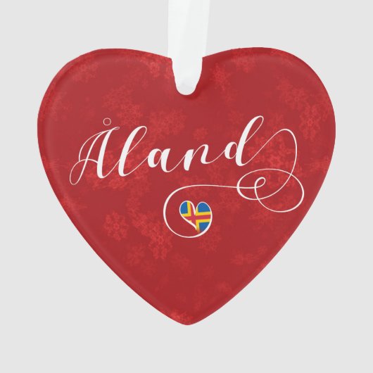 Åland Heart Flag, Aland Islands, Finnland Ornament (Rückseite)