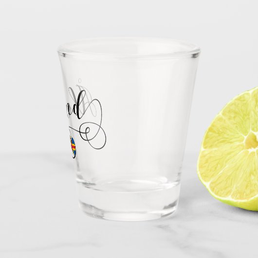 Åland Heart Flag, Aland Islands, Finnland Schnapsglas (Rechts)