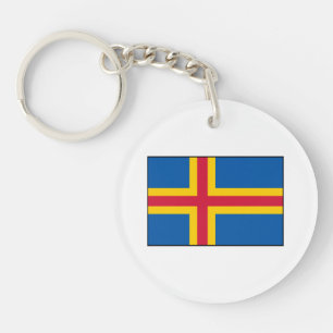 Åland-Insel-Flagge Schlüsselanhänger