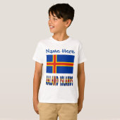 Åland Inseln Ålander Flaggen Blaue Personalisierun T-Shirt (Vorne ganz)