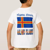 Åland Inseln Ålander Flaggen Blaue Personalisierun T-Shirt (Rückseite)