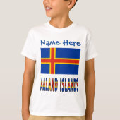 Åland Inseln Ålander Flaggen Blaue Personalisierun T-Shirt (Vorderseite)