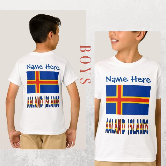Åland Inseln Ålander Flaggen Blaue Personalisierun T-Shirt