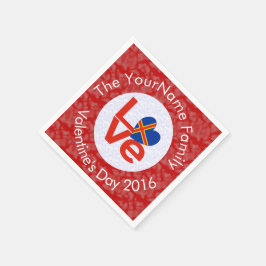 Åland-Inseln Flaggen Herz Rote Liebe Serviette