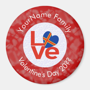 Åland Inseln Rote LIEBE Personalisiert Magnet