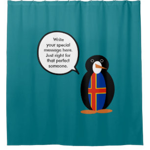 Åland-Inseln sprechende Ms Penguin Personalisiert Duschvorhang