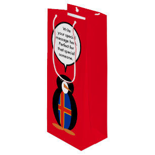 Åland-Inseln Talking Ms Penguin Personalisiert Geschenktüte Für Weinflaschen