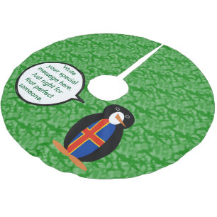 Åland-Inseln Urlaub Frau Pinguin Sprechend Polyester Weihnachtsbaumdecke