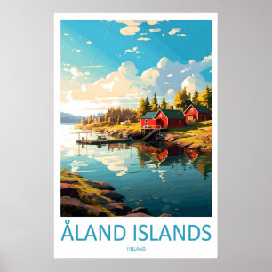 Åland-Inseln Vintage-Reiseplakat Ski National Poster