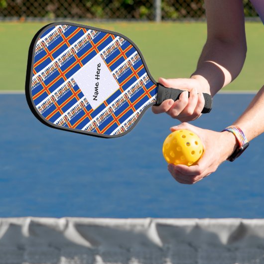 Åland Islands and Ålander Flag Tiled with Name Pickleball Schläger (InSitu)