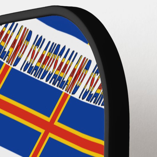 Åland Islands and Ålander Flag Tiled with Name Pickleball Schläger (Linke Seite)
