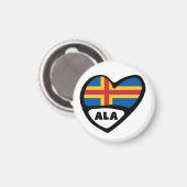 Åland Islands Country Code Flag Heart ALA Magnet (Vorderseite/Rückseite)