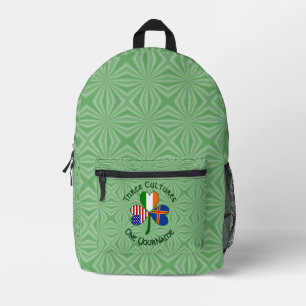 Åland Islands Irish USA Flags Kleeblatt Personal Bedruckter Rucksack