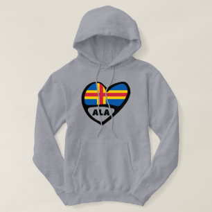 Åland Islands Ländercode Flaggenschwerpunkt Hoodie