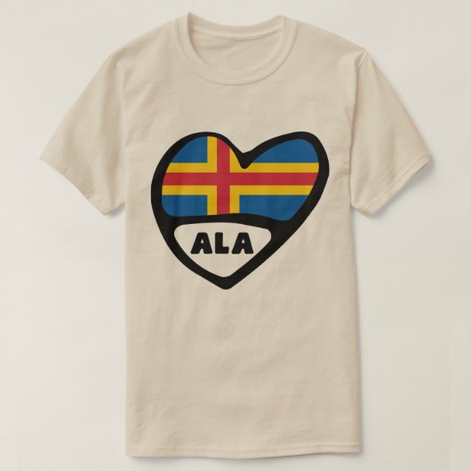 Åland Islands Ländercode Flaggenschwerpunkt T-Shirt (Design vorne)