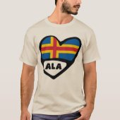 Åland Islands Ländercode Flaggenschwerpunkt T-Shirt (Vorderseite)