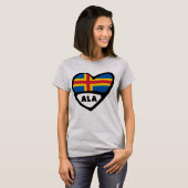 Åland Islands Ländercode Flaggenschwerpunkt T-Shirt (Vorne ganz)