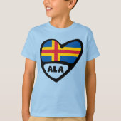 Åland Islands Ländercode Flaggenschwerpunkt T-Shirt (Vorderseite)