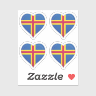 Aland Islands Liebe Flag Herzensticker Aufkleber
