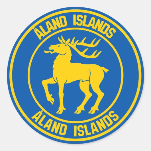 Åland Islands Runder Emblem Aufkleber (Vorderseite)