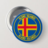 Åland Islands Runder Emblem Button (Vorne & Hinten)