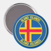 Åland Islands Runder Emblem Magnet (Vorderseite/Rückseite)