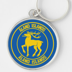 Åland Islands Runder Emblem Schlüsselanhänger