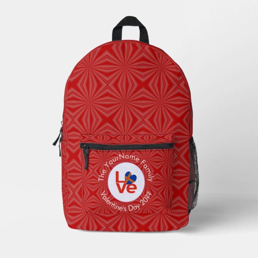 Ålander Flag Rote LIEBE Personalisiert Bedruckter Rucksack (Vorderseite)