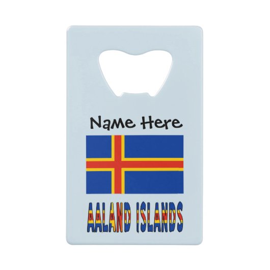 Ålander-Flagge der Ashland-Inseln Personalisiert Geldbeutel Flaschenöffner (Vorderseite)