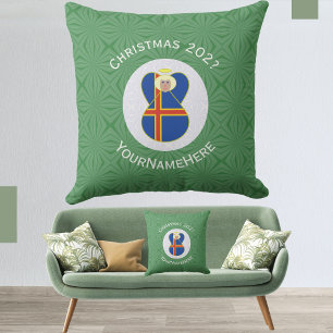 Ålander-Flagge Engel Weihnachten Kissen