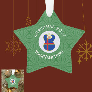 Åländer Flagge Engel Weihnachten Ornament