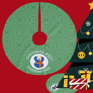 Åländer Flagge Engel Weihnachten Polyester Weihnachtsbaumdecke